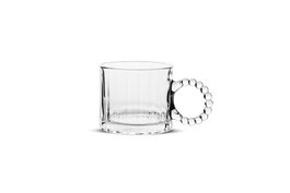 Hermia GL9172GCL x 2 Juego de Tazas de Café de Vidrio con Asas, 6 Unidades, Transparente